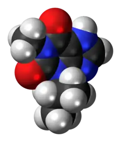 Space-filling model of the IBMX model