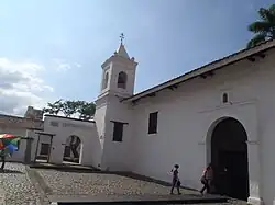 Side view of the Chapel erected in the Honor of Our Lady of the Mountain.