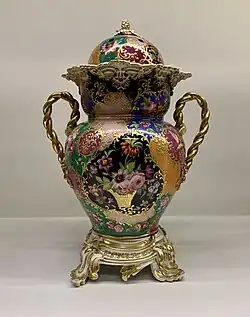 Rococo Revival incense burner (brûle-parfum), by Jacob Petit [fr], c. 1834 – c. 1848, hard-paste porcelain, painted and gilded, Museum of Decorative Arts, Paris
