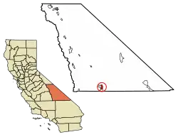 Location in Inyo County and the state of California