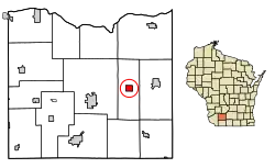 Location of Ridgeway in Iowa County, Wisconsin.
