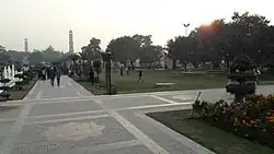 Walking trails at evening