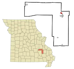Location of Pilot Knob, Missouri