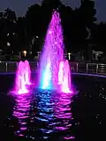 The water fountain inside the park