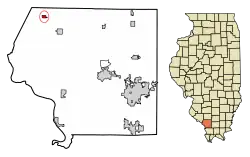 Location of Campbell Hill in Jackson County, Illinois