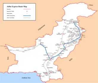 Jaffar Express route map