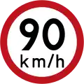 R33 Speed limit (90 km/h)