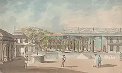 'Yale Center at Bangalore' and 'The Entrance of Tippoo's Palace, Bangalore Feb 92, by James Hunter (d.1792)[4]