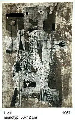 Frightening, monotype 50 × 42&nbsp;cm, 1967