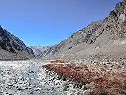 Road under construction on right bank of Jankar Sangpo near Ramjak, Oct '20