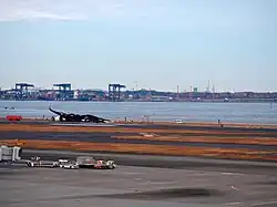 View of the area around the wreckage of JAL Flight 516 (3 January 2024)