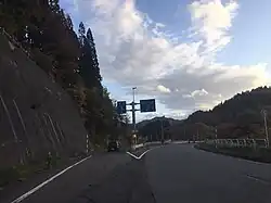 The northern terminus of National Route 282 at National Route 7 in Hirakawa, Aomori