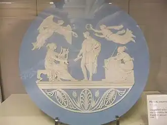 Apotheosis of Virgil; by John Flaxman; c.1776; jasperware; diameter: 41 cm; Harris Museum, Preston, Lancashire, UK[95]