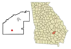 Location in Jeff Davis County and the state of Georgia