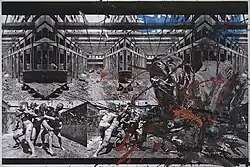 Hunt, photocollage, ink, acrylic 90 x 150 cm, 2010