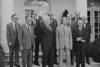 With then-President Jimmy Carter, 1977