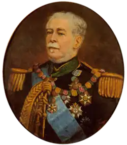 The Duke of Caxias wearing the collar and insignia of the Order and other orders and decorations
