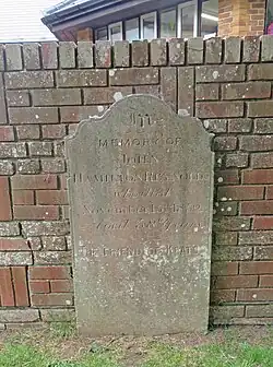 Headstone of John Hamilton Reynolds, Church Litten Park, Newport, Isle of Wight