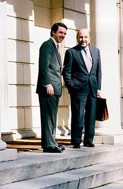 José María Aznar and Joaquín Almunia in Moncloa palace