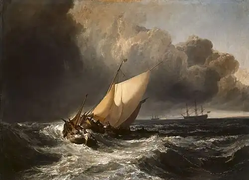 Dutch Boats in a Gale, 1801, oil on canvas