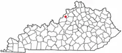 Location of Park Lake, Kentucky