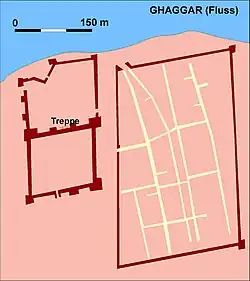 Kalibangan Fortification wall and square bastions, Rajasthan, India, 2500 BCE.