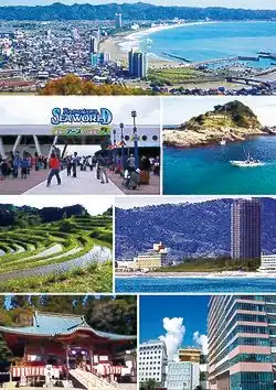 View from Uomizuka Tower Kamogawa Sea World Niemonjima Oyama Rice Terraces Kamogawa Grand Hotel Kamogawa Grand Tower Seichō-ji Kameda General Hospital]