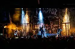 Kampfar performing live at Inferno Metal festival (Norway) in March 2024
