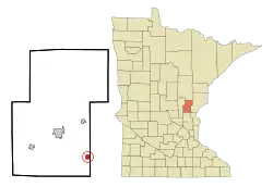 Location of Grasston, Minnesota