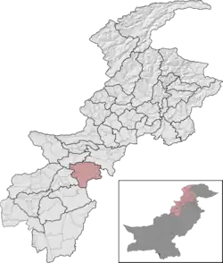 Karak District (red) in Khyber Pakhtunkhwa