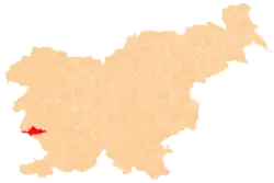 The location of the Municipality of Komen