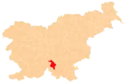 The location of the Municipality of Ribnica