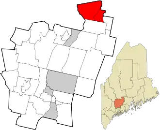 Location in Kennebec County and the state of Maine.