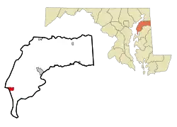 Location of Rock Hall, Maryland