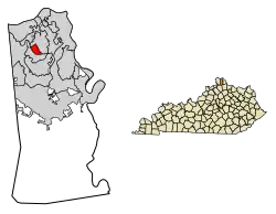 Location of Lakeside Park in Kenton County, Kentucky