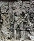 A kris depicted on the Panataran temple relief. From the main temple bears the date of 1269 saka or 1347 CE.