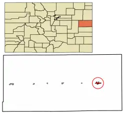 Location within Kit Carson County and Colorado