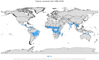 Image 7Worldwide zones of Tropical savanna climate (Aw). (from Geography of Cambodia)