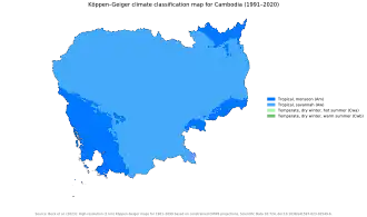 Image 41A map of Cambodia's Köppen climate classification zones (from Geography of Cambodia)