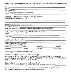 A square, white paper, with black words asking several questions.