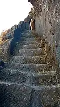 Rock cut steps