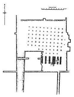 Plan of the 80-columns pillared hall