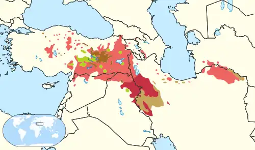 Kurdish languages map