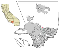 Location of Altadena in Los Angeles County, California