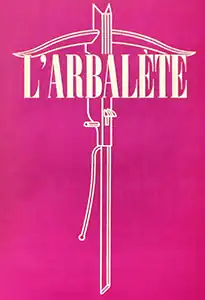 The pink cover of the French literary journal L'Arbalète, issue 12, May 1947, first publication