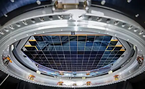 Focal plane of Cam – 60 cm (2 ft) wide, with 189 sensors to produce 3200-megapixel images[157]