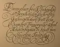 Writing example dated 1649 by "the French schoolmaster in Haarlem" Jean de la Chambre