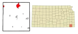Location within Labette County and Kansas