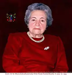 Lady Gabriela de Lima Villa-Verde Portela (Baratha), Elder Sister of Lady Alice de Lima Villa-Verde Portela (de Souza Botto), co-owner of Correio Mor Palace (m. João Baptista Souza Botto). © Greenville-Walker Family, England. All Rights Reserved.