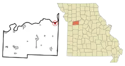 Location of Waverly, Missouri